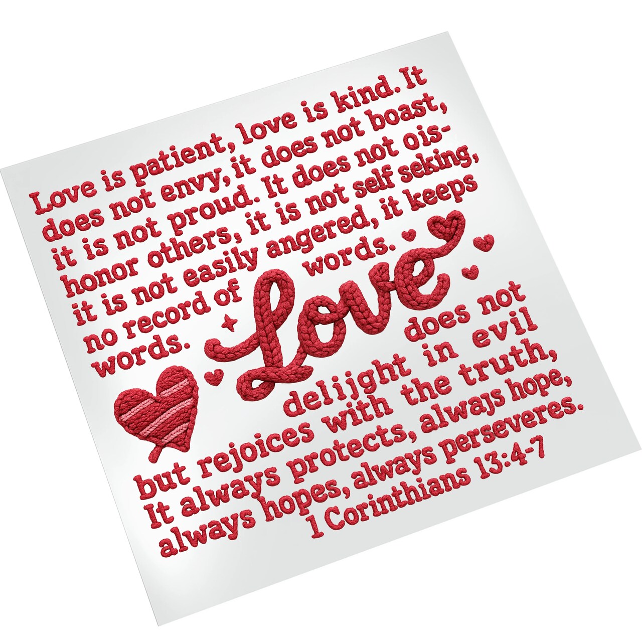 DTF Transfers For ValentineÕs Day - Love Is Patient Scripture Ready To Press